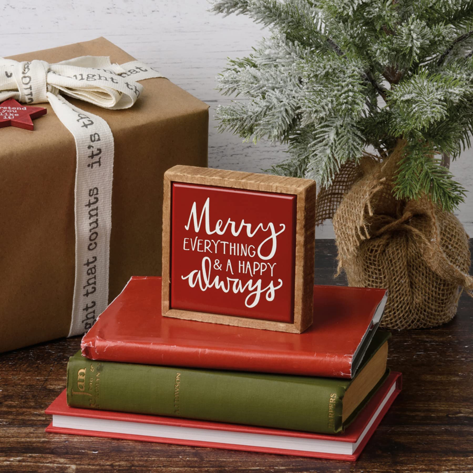Primitive by Kathy 112960 - Cartel con texto "Merry Everything & A Happy Always