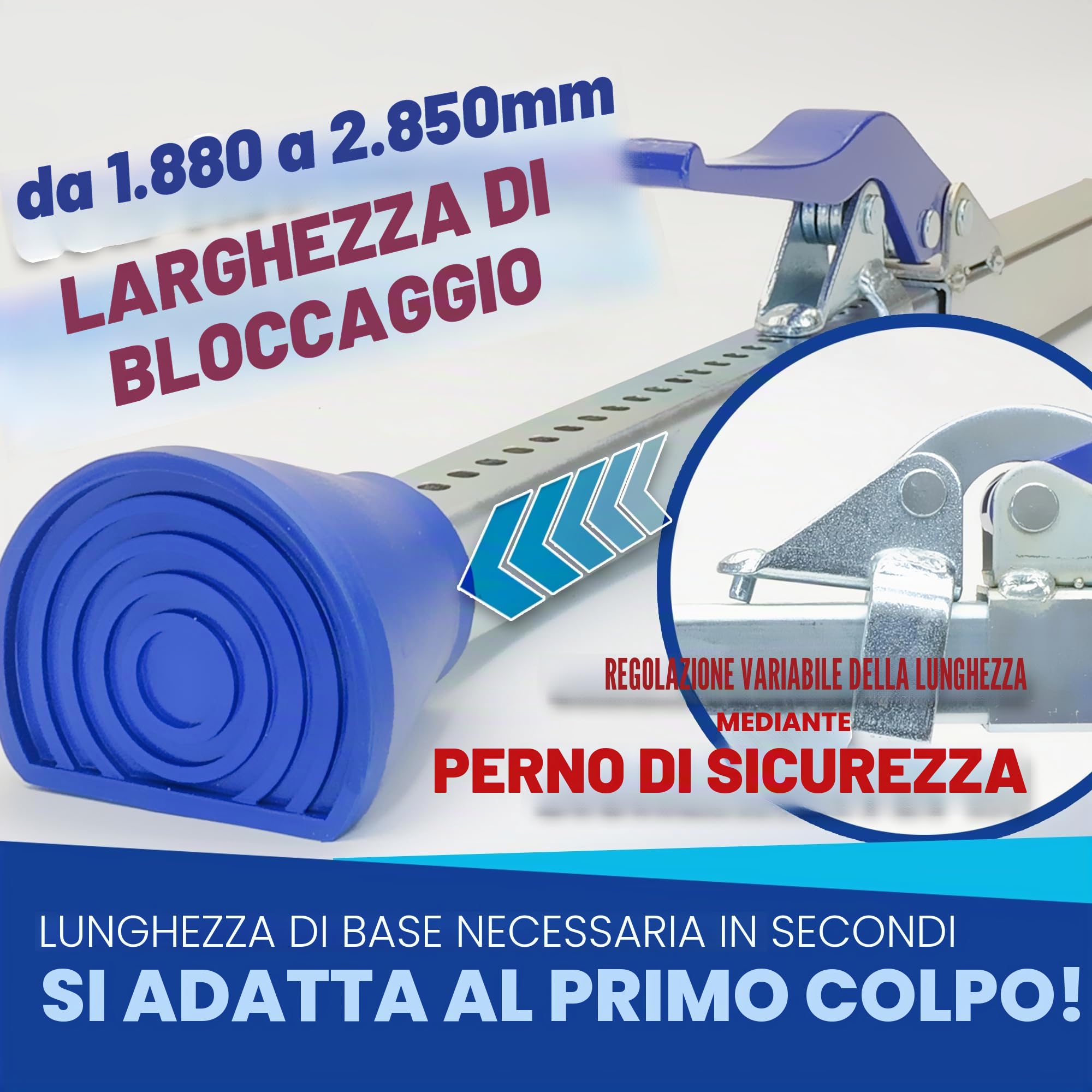 2 x Barra di bloccaggio a quattro spigoli Barra di bloccaggio quadrata 1,88-2,85 m Sicurezza del carico e sicurezza del trasporto per auto, camion, rimorchi e furgoni