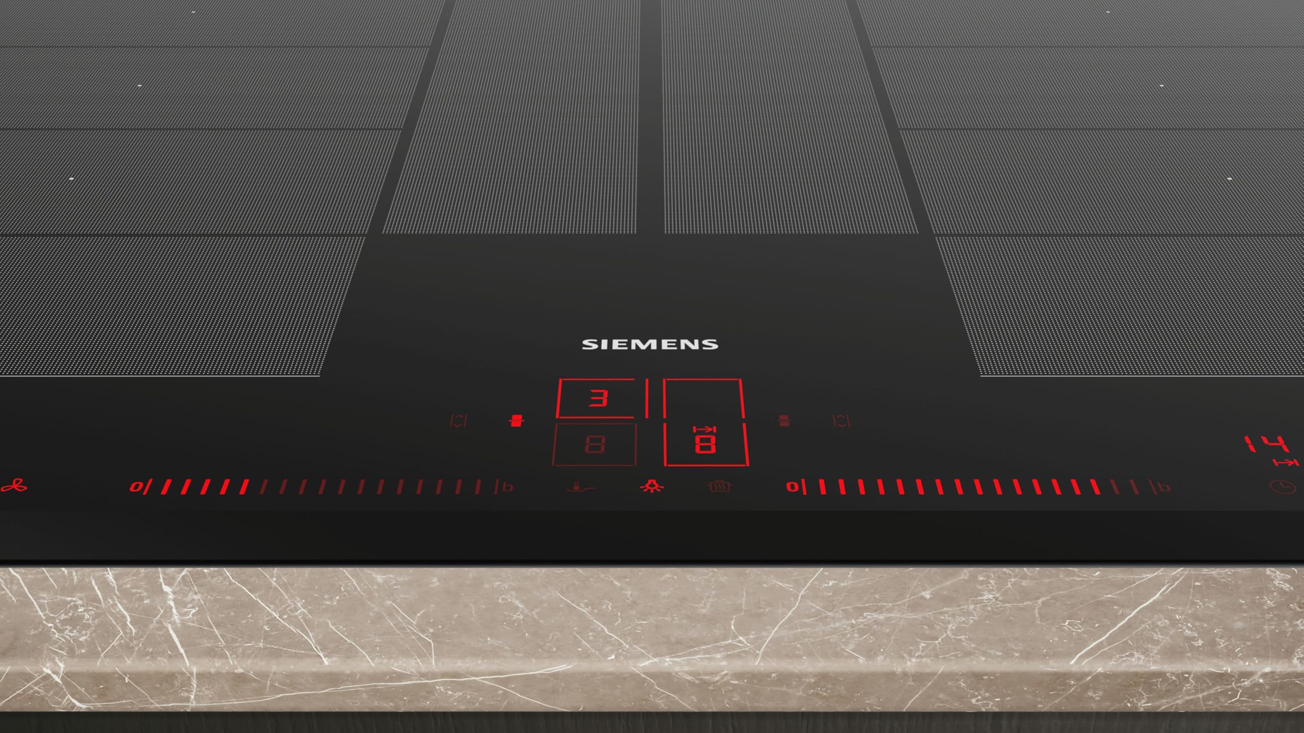 Siemens iQ700 EX851LYV5E Induktionskochfeld 80 cm autark Rahmenlos Touch & Slide varioInduktion Plus Schwarz