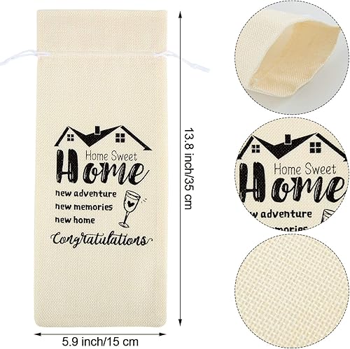 Miniatura 2 de Bolsa de regalo de vino de 8 piezas, bolsa de vino para el hogar, bolsa de vino con cordón dulce, bolsa de vino reutilizable de arpillera para