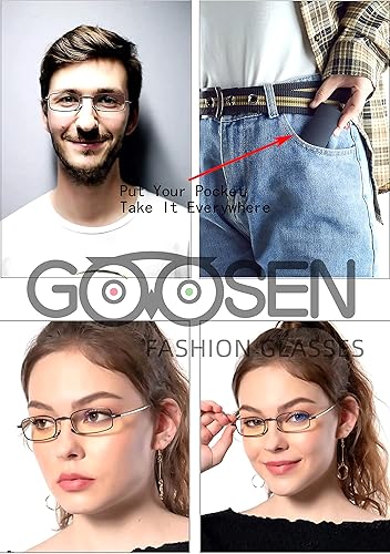 Miniatura 3 de GOOSEN Gafas de lectura para hombres y mujeres, monedero de bolsillo compacto rígido, lectores plegables, lentes de luz azul, bisagra de resorte
