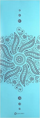 Miniatura 4 de CAP - Esterilla de yoga con correa de transporte, 0.197 in, diseño mandala, azul claro