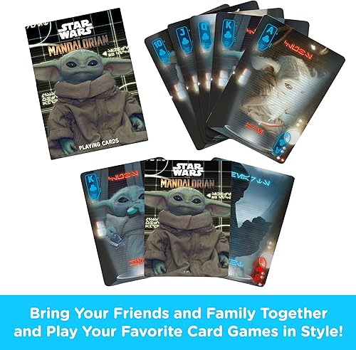 Miniatura 2 de Aquarius The Mandolorian Grogu Playing Cards - Baraja de cartas con temática de 'Baby Yoda' para tus juegos de cartas favoritos, mercancía y