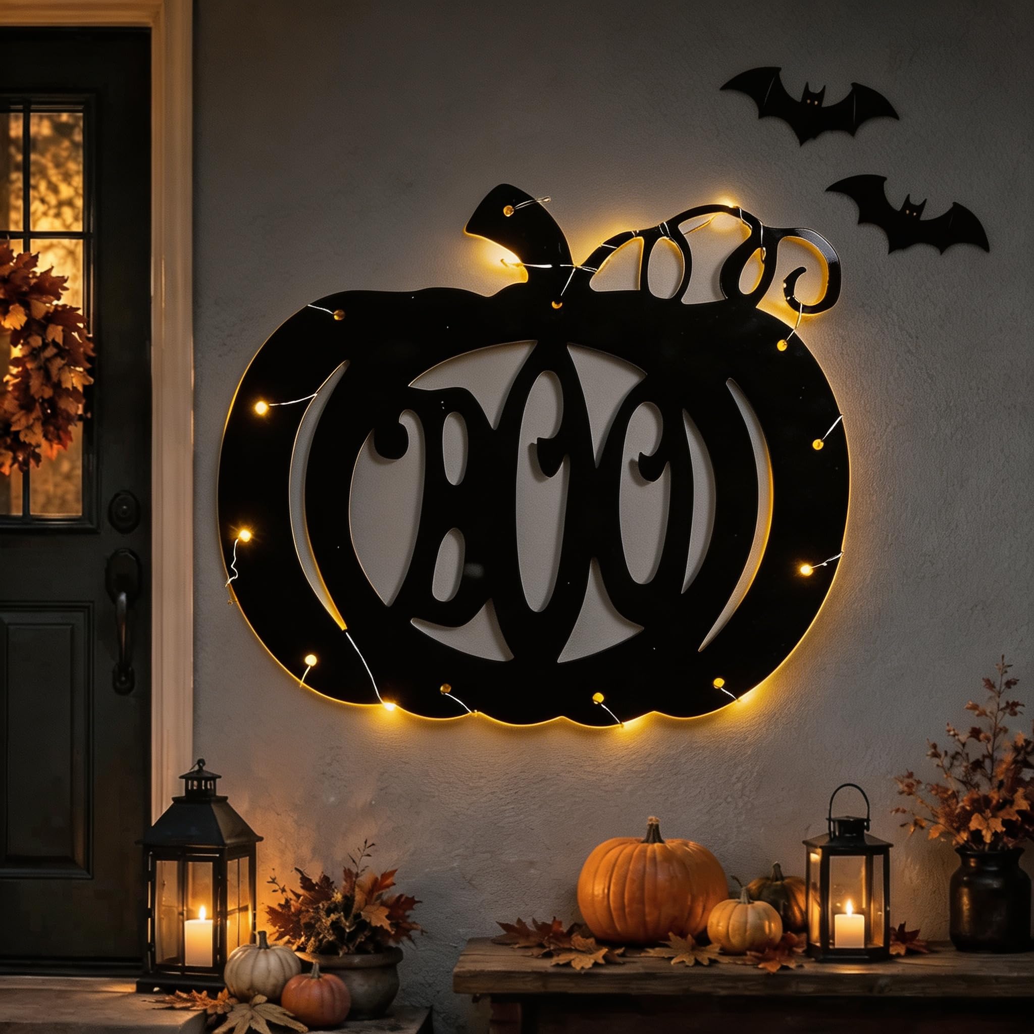 Halloween Silhouette Hanging Lights Spooky Wall Decoration (A)