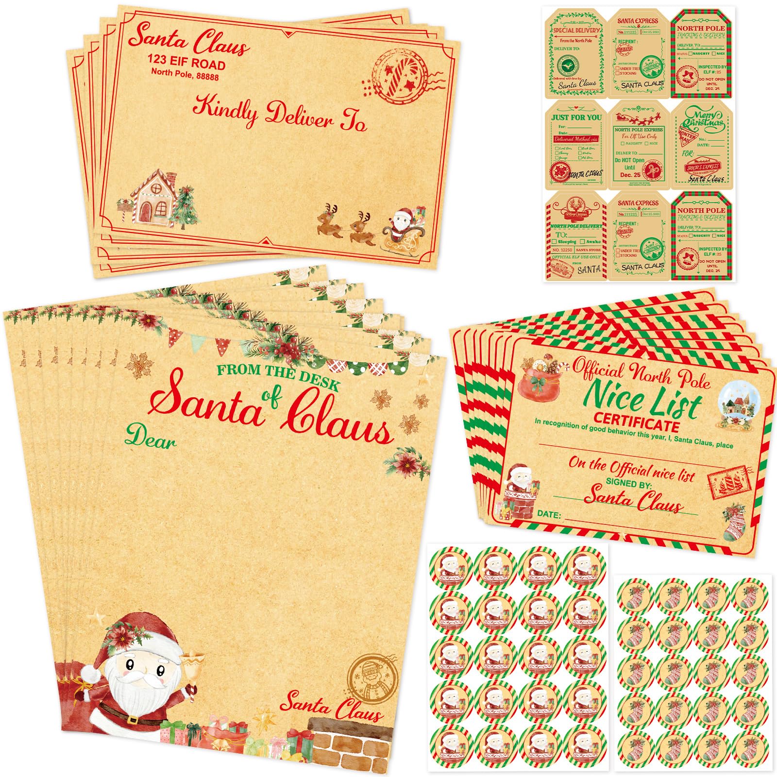 amazon-com-worldbazaar-christmas-official-letter-from-santa-gift-certificate-for-kids-10-sets-nice-list-mailbox-santa-greetings-cards-gift-tags-stickers-envelopes-office-products