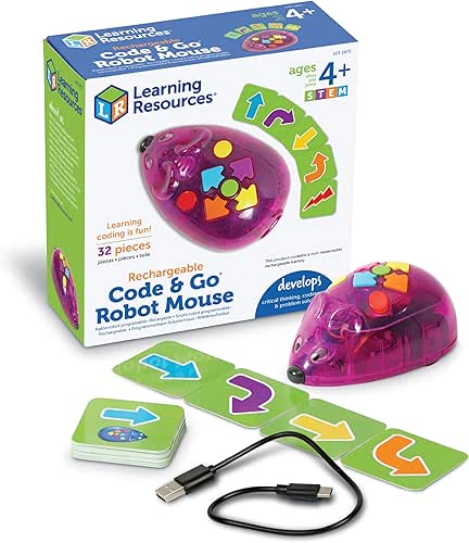 Learning Resources Rechargeable Code & Go Robot Mouse - STEM