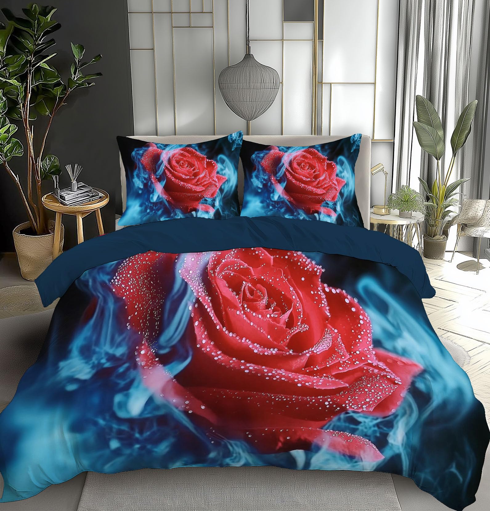 Housse de couette 140x200cm bleu foncé pour retrouver un sommeil paisible