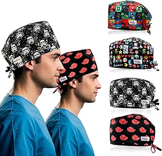 Matellassê - Kit com 4 Toucas Masculinas de tecido não descartável Profissional - Uniforme Enfermagem, Anestesia, Medicina, Odontologia