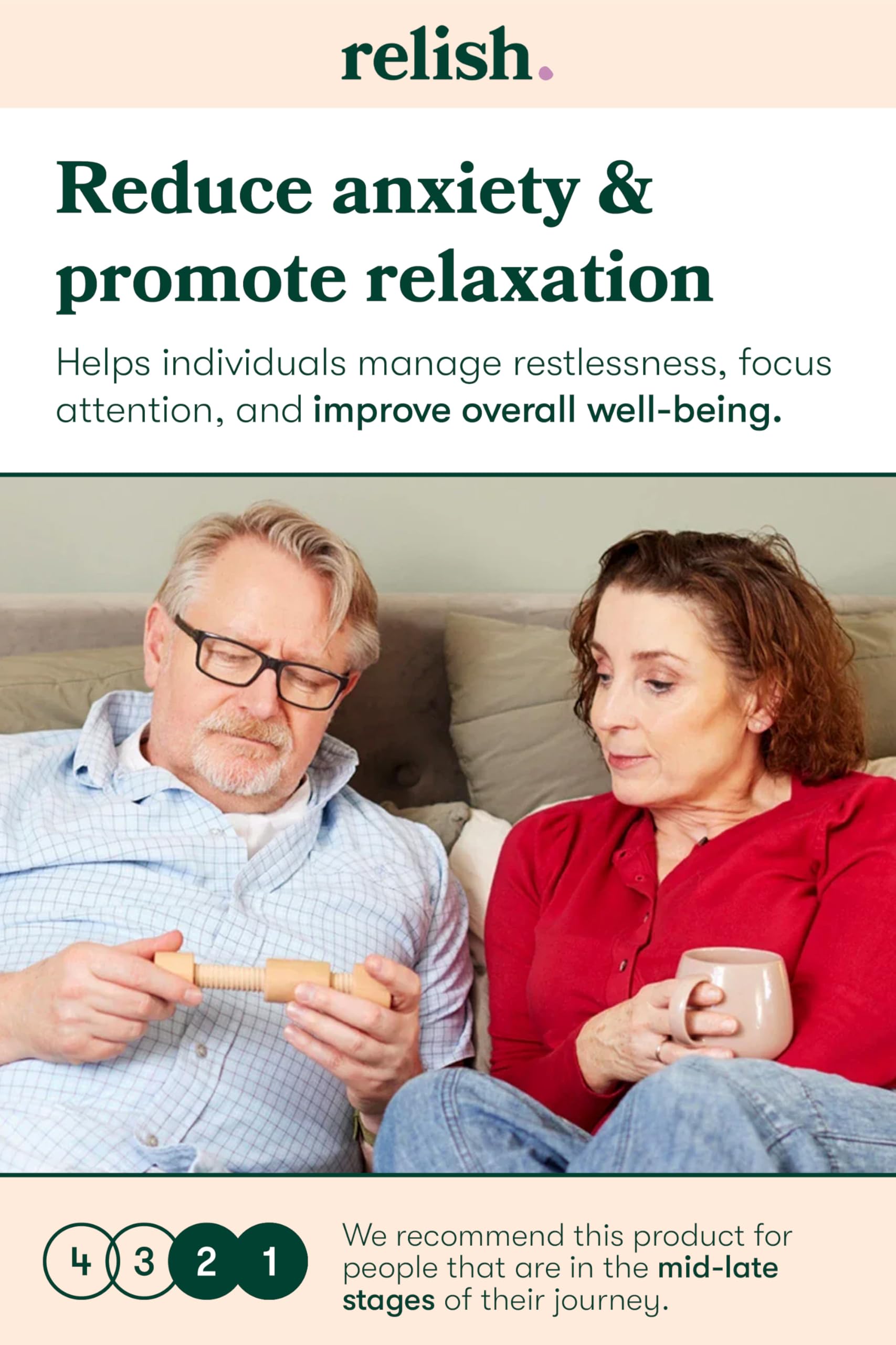 Relish - Juguetes antiestrés para adultos, juego de juguetes de madera para personas mayores y personas mayores para el Alzheimer y la demencia