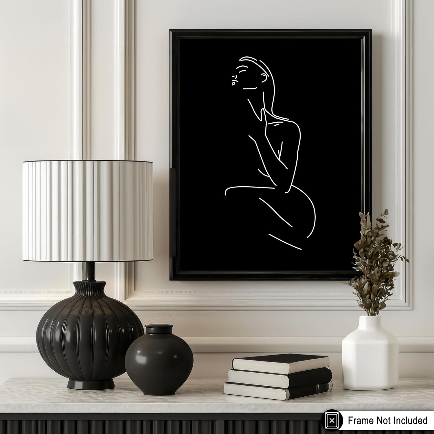 Poster Master Woman Poster - Female Print - Nude Art - Sketch Illustration - Line Drawing - Lady Design - Black & White Image - Abstract Visual - Minimal Modern Home Decor - 8x10 Unframed Wall Piece Decoration