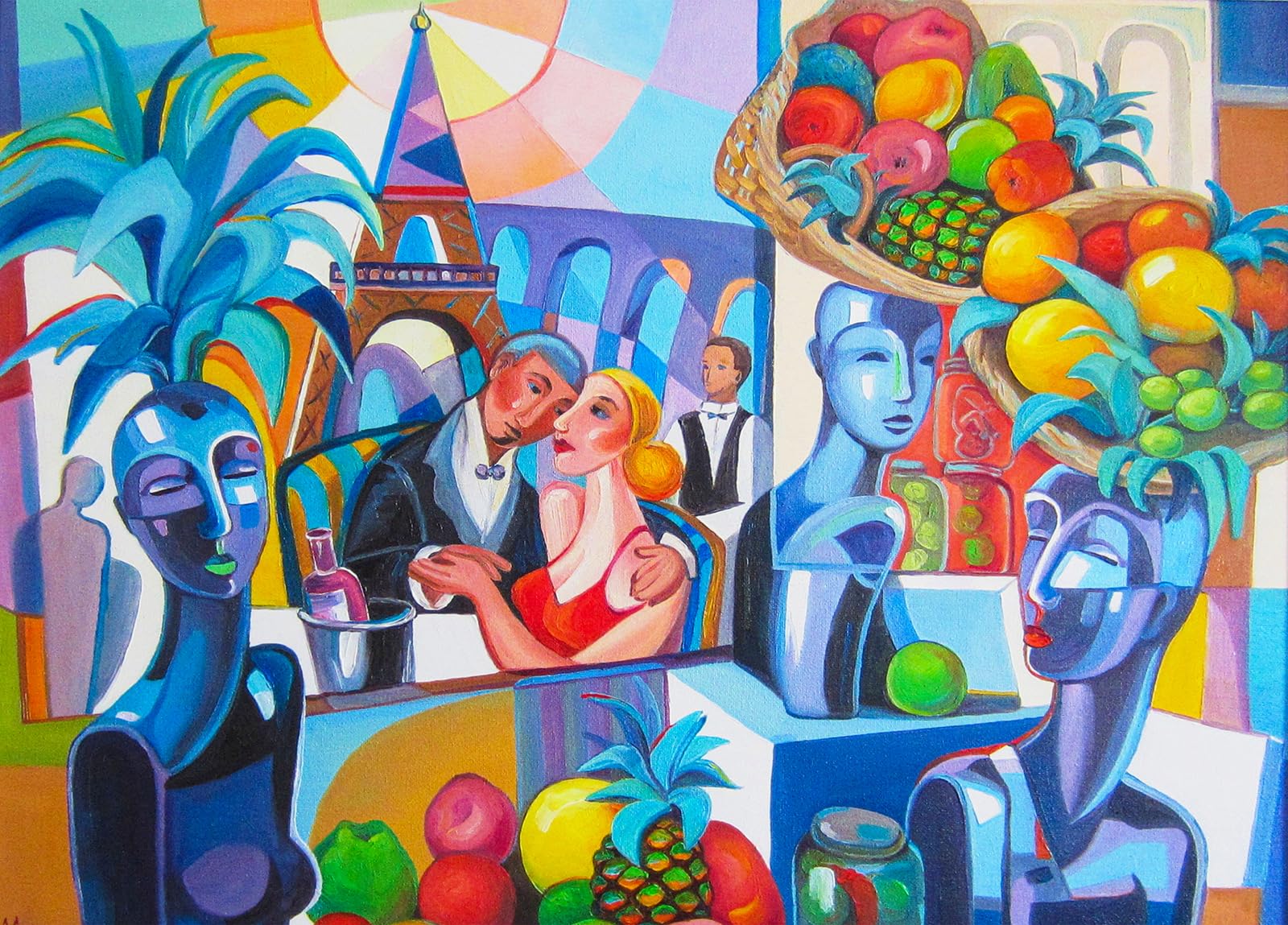 Restaurant in Paris Jigsaw Puzzles for Adults 1000 Jigsaws Fruits Wine Lovers 1000 Piece Jigsaw Puzzles for Adults โ image 1