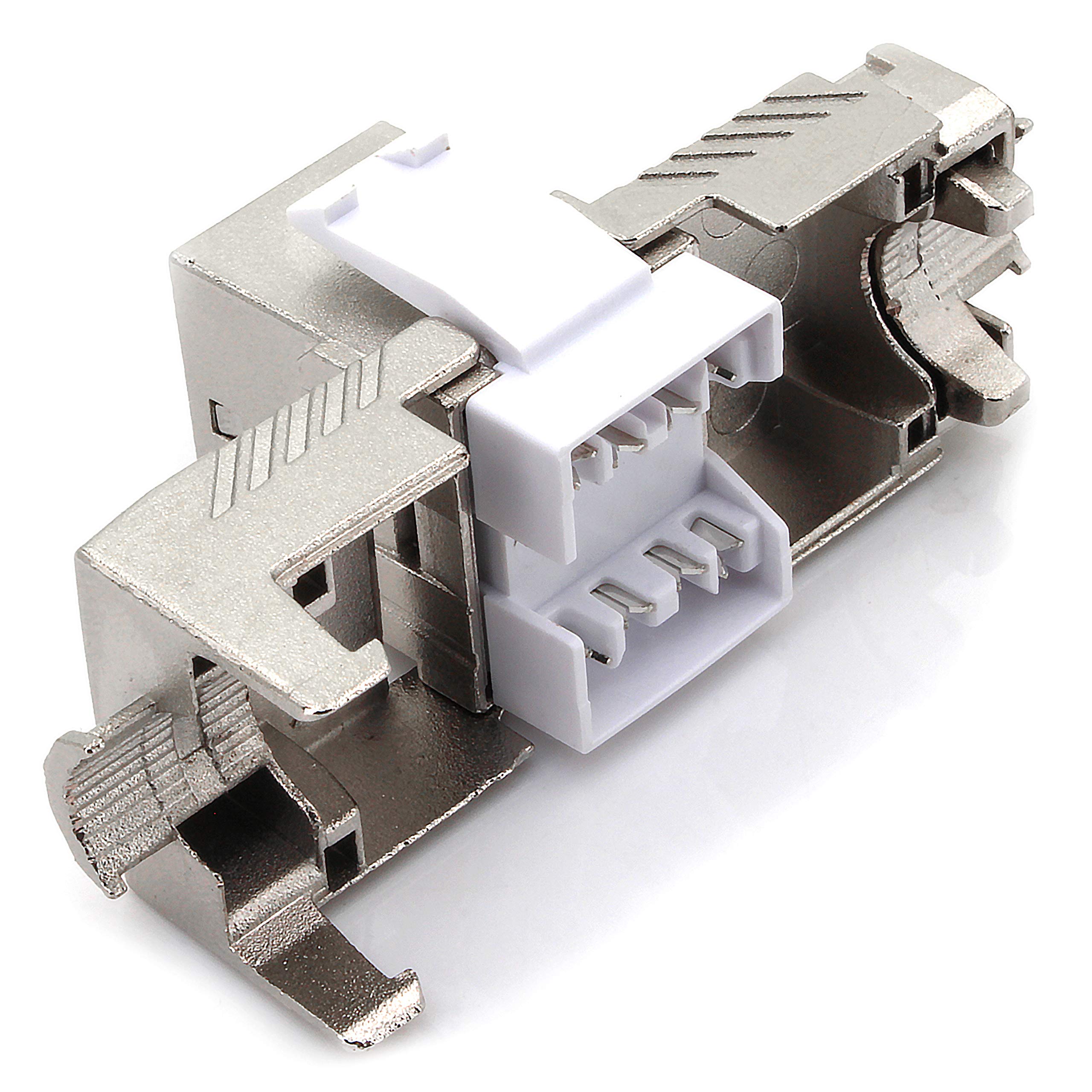 1aTTack.de 10 x CAT 8-3 x Keystone RJ45 sans outil CAT8 Key Stone boîtier métallique blindé 40 Gbit s compatible avec Cat5 Cat6 Cat7 10 pièces Cat8 Keystone Cat8 Keystone
