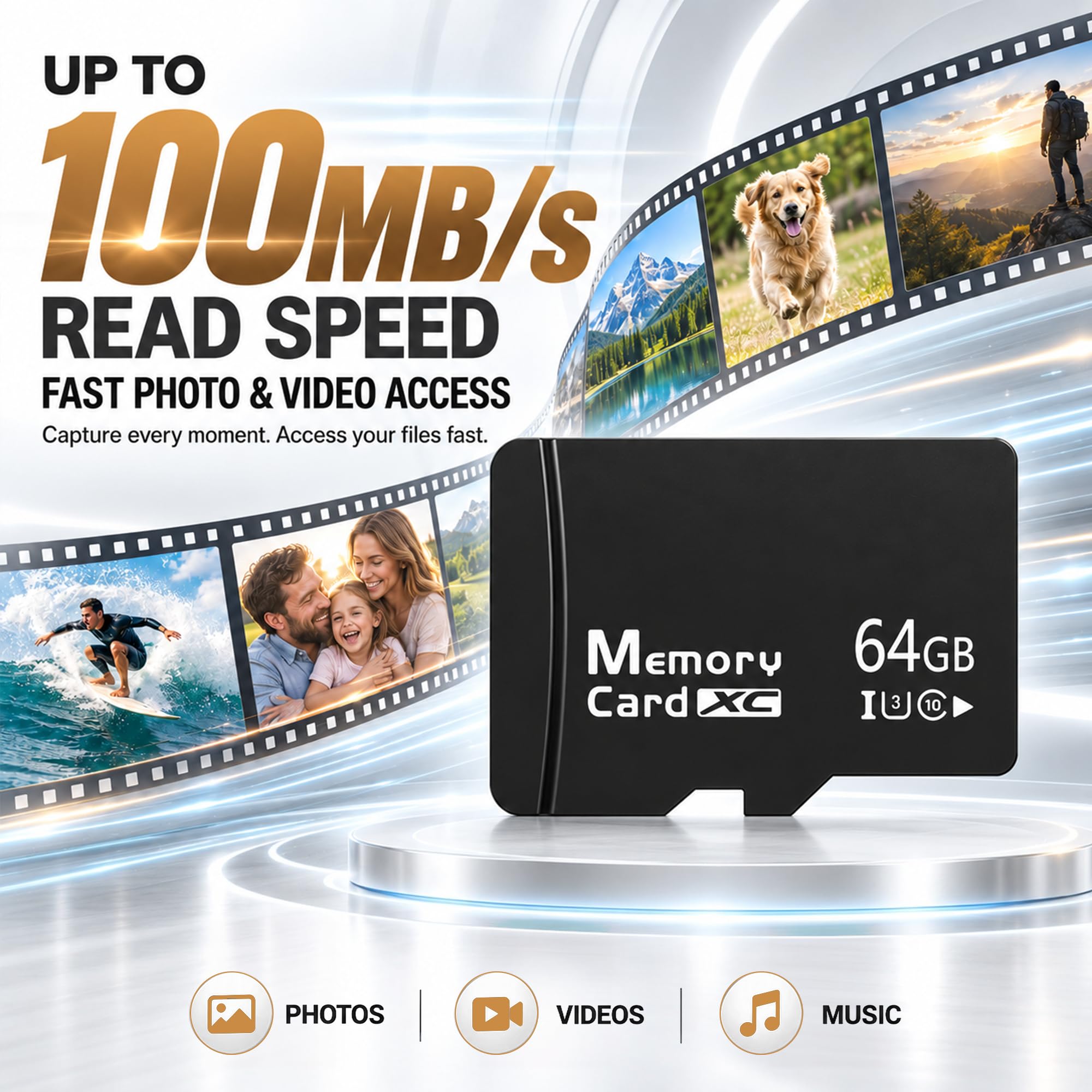 Scheda Micro SD da 64 GB, confezione da 5 con adattatore SD e lettore di