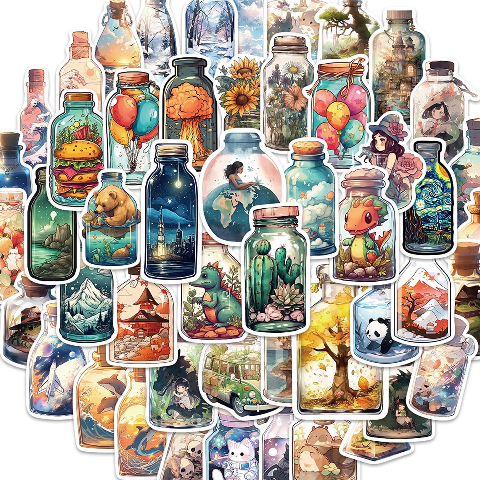 50 Piezas Pegatinas Aesthetic Graffiti Pegatinas Pegatinas Kawaii Impermeables Vinilo Stickers Pegatinas Scrapbooking para Portátiles Guitarras Teléfonos Móviles Monopatines, Casco, Bici, Maletín