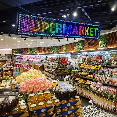 Miniatura 6 de P10 - Letrero LED de desplazamiento de 77 x 14 pulgadas pantalla LED a todo color para interiores control WiFi señal LED programable para publicidad