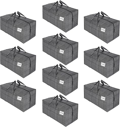 VENO - Bolsas de mudanza, con correas de mochila, cajas de almacenamiento universitario, con tapas, resistentes, extragrandes, asas resistentes,