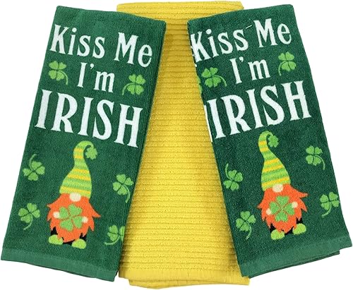 Miniatura 3 de Serafina Home Juego de paños de cocina para el día de San Patricio divertido juego de cocina de trébol irlandés de la suerte