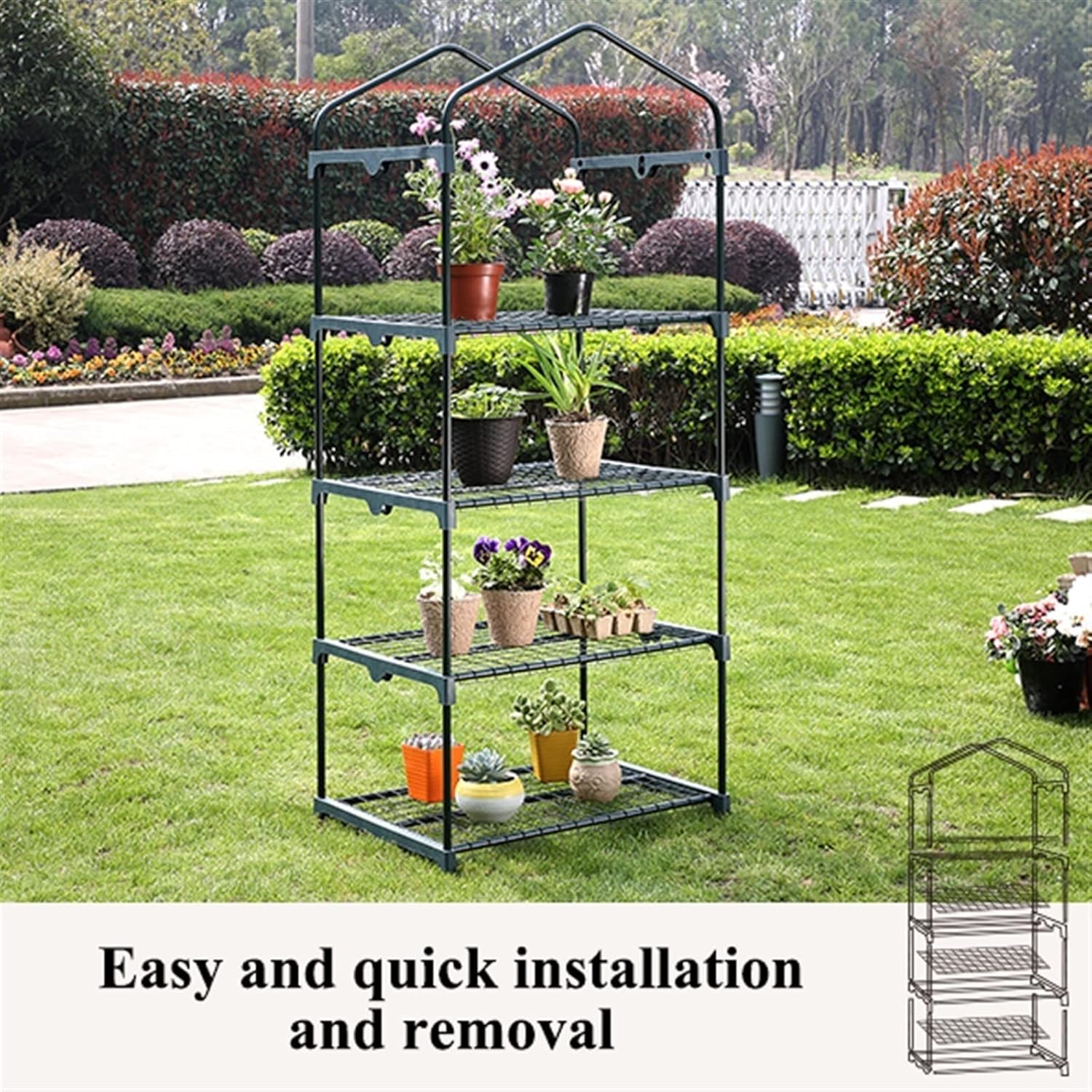 Garden Plastic Greenhouse Indoor and Outside,with Roll-up Zipper Entry Door,Iron Tube Frame with Polyethylene Cover, for Backyard Garden Plants & Vegetables in Winter