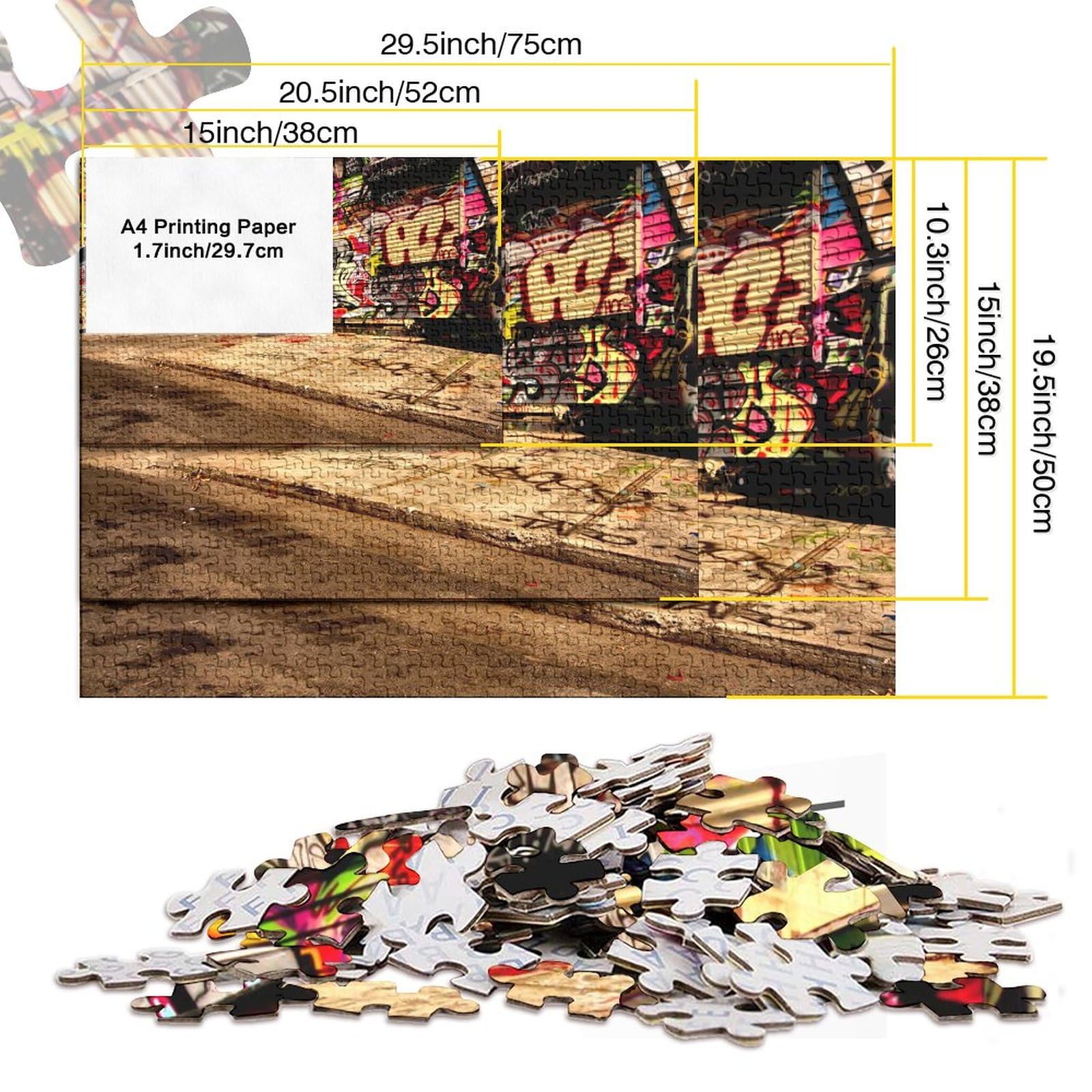 Puzzle De 1000 Piezas De Arte Callejero Grafiti – Rompecabezas Mini A3 De Alta Dificultad Para Adultos Y Adolescentes +14 Años