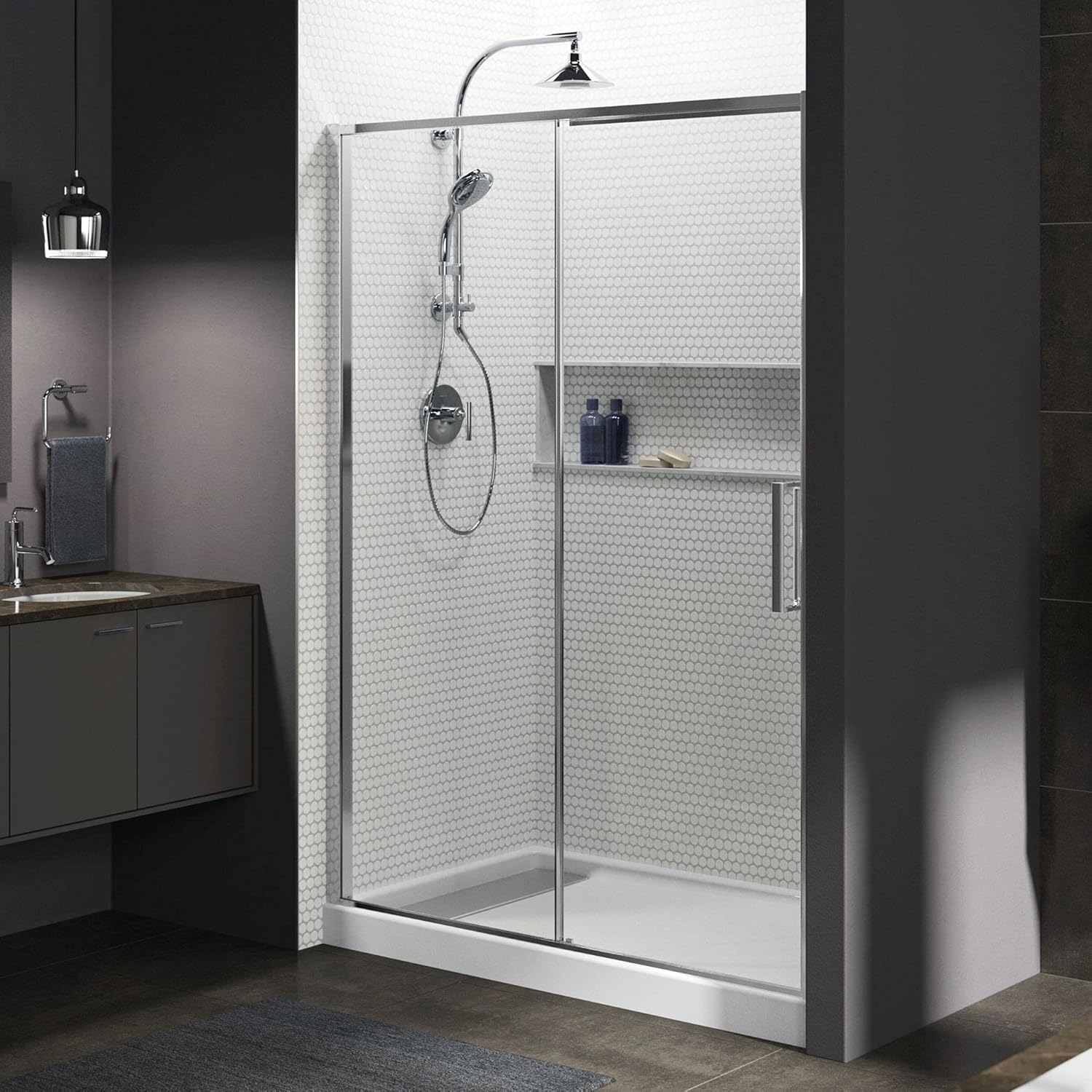 KOHLER Bellwether 60 In. x 34 In. Single-Threshold Shower Base with Left Center Drain, White