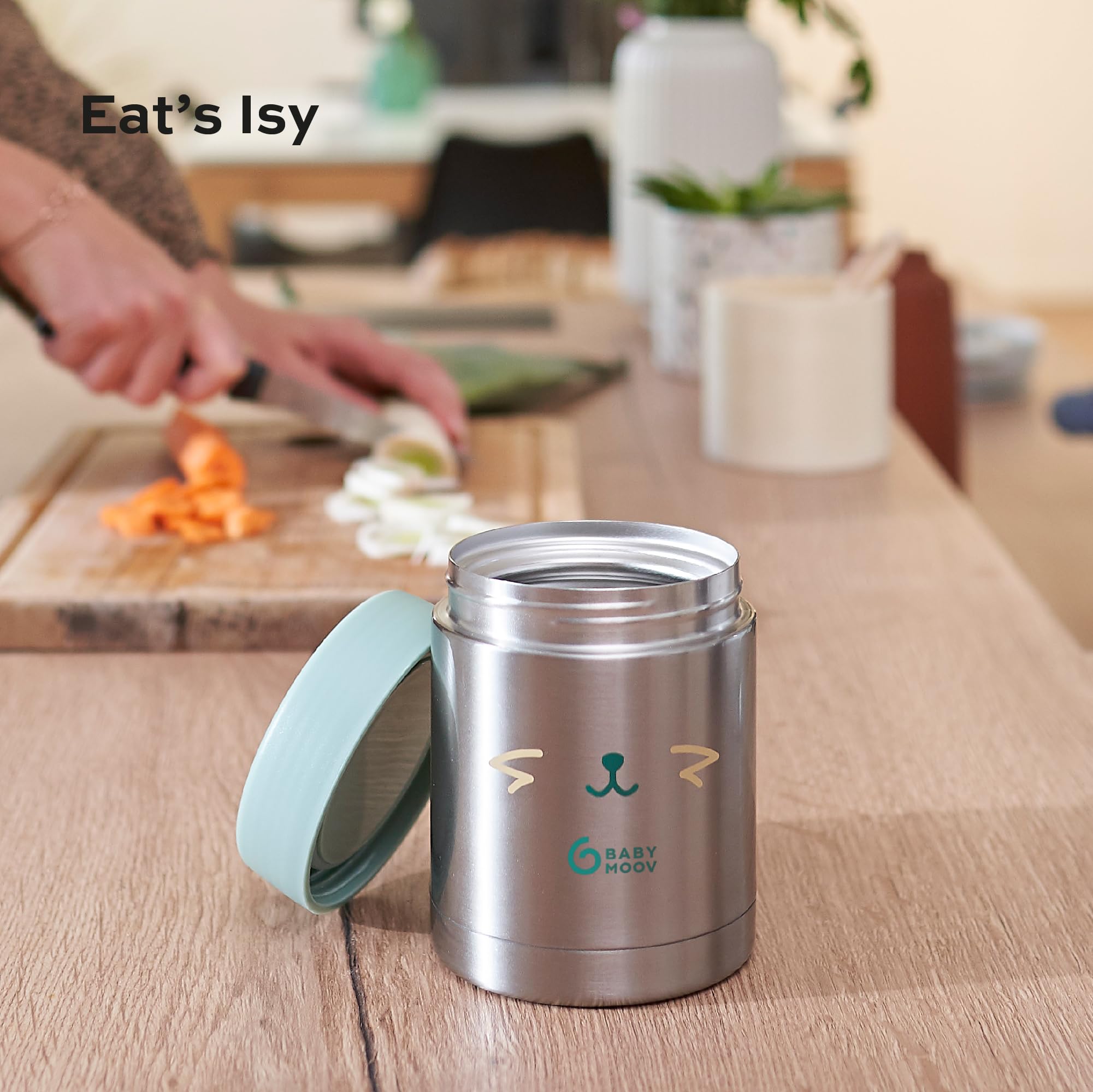 Babymoov Boîte isotherme EAT'S ISY avec double paroi Inox, 350ml - 100% hermétique - Facile à nettoyer et à emporter