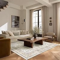 Vista 37 de Alfombras de Área 8x10 Lavables: Alfombra Grande para Sala de Estar Resistente a Manchas Desgastada Vintage Boho Alfombra Antideslizante de Pelo