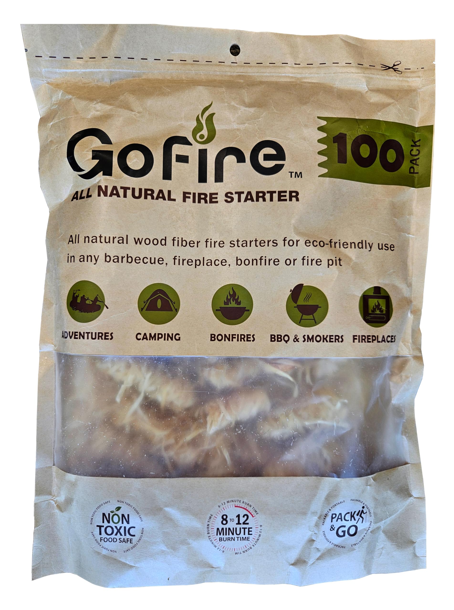 Amazon.com : GoFire: All Natural Fire Starters - 100 Pack - Non