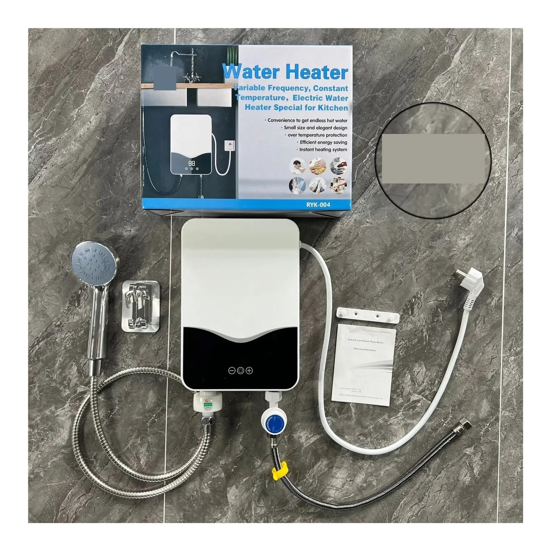 Scaldabagno Elettrico, Scaldabagno Istantaneo Senza Serbatoio for Bagno, Scaldacqua Elettrico Istantaneo da 5,5 KW con Protezione Automodulante E Surriscaldamento