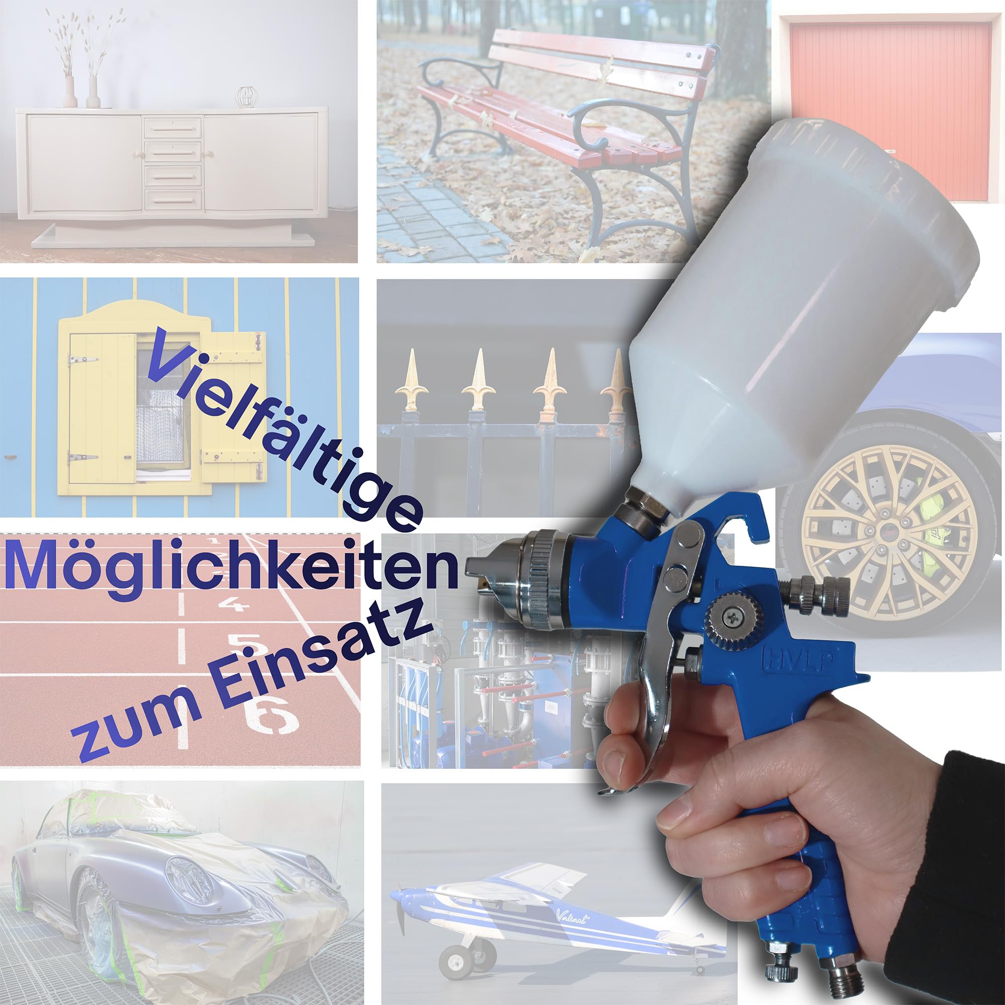 BITUXX HVLP Lackierpistolen 2er Set Druckluftpistolen Farbsprühpistolen Spritzpistolen Farbspritzpistolen Set Lackieren Lackpistole Lackierpistole Spraypistole