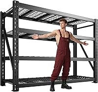 Bepatio 9400LBS Heavy Duty 4-Tier Garage Shelving Unit - Adjustable Metal Storage Shelves 67.6Wx23.7Dx72H Black