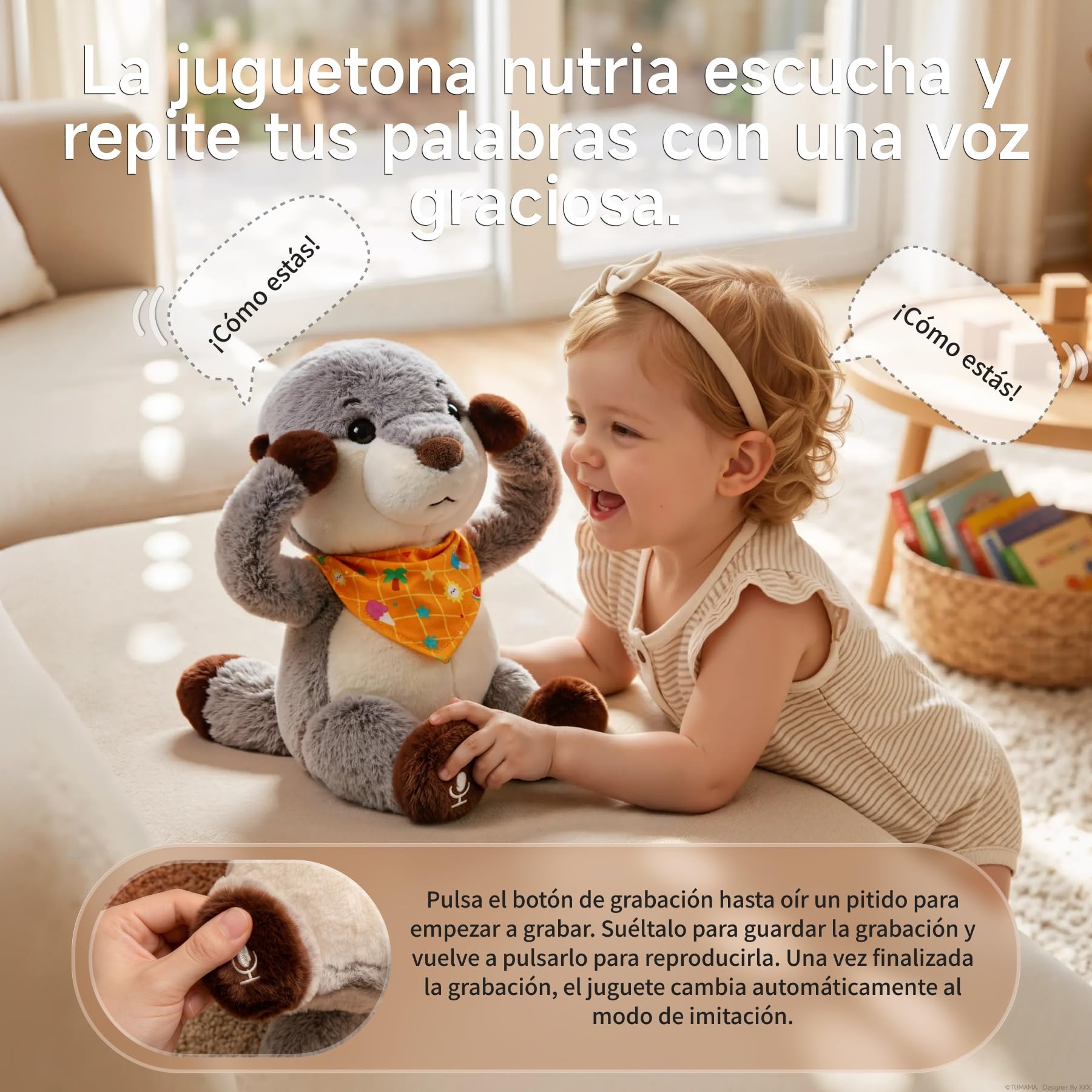 TUMAMA KIDS Juguete Interactivo con Forma de Nutria Que Canta y Habla
