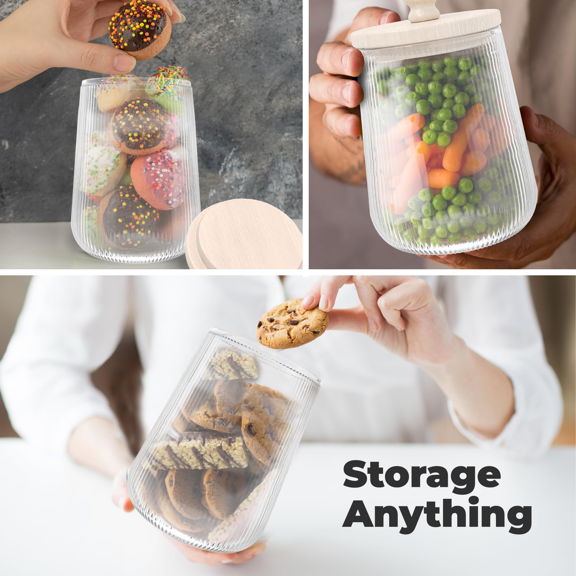 レア 未使用品 クッキージャー2点セット 箱付き Amazon｜Vetroso ガラスクッキージャー 2個パック - 密閉蓋付き装飾