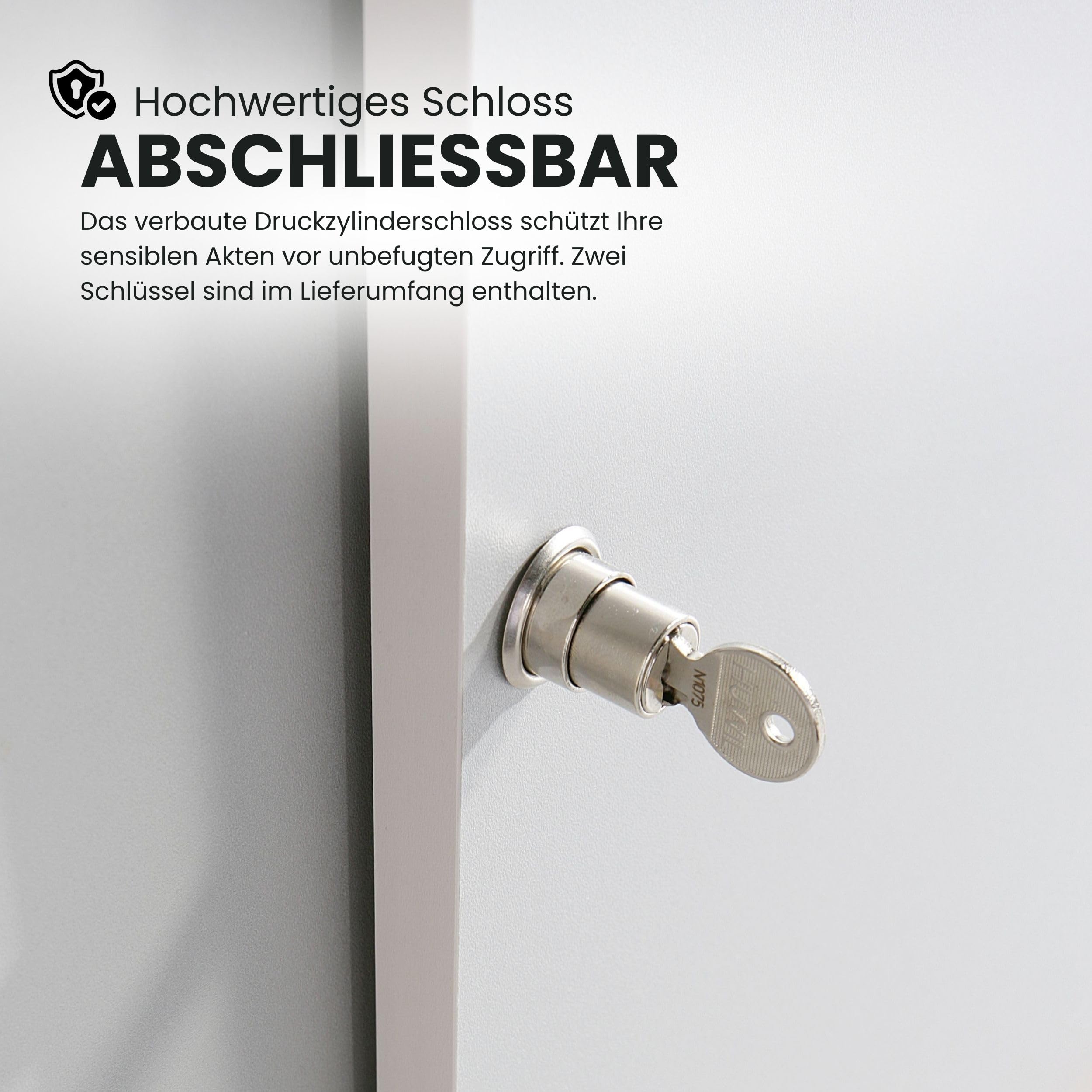 bümö Schiebetürenschrank 2OH Aktenschrank abschließbar Sideboard grau Büroschrank Holz Schiebetür Büro Kommode
