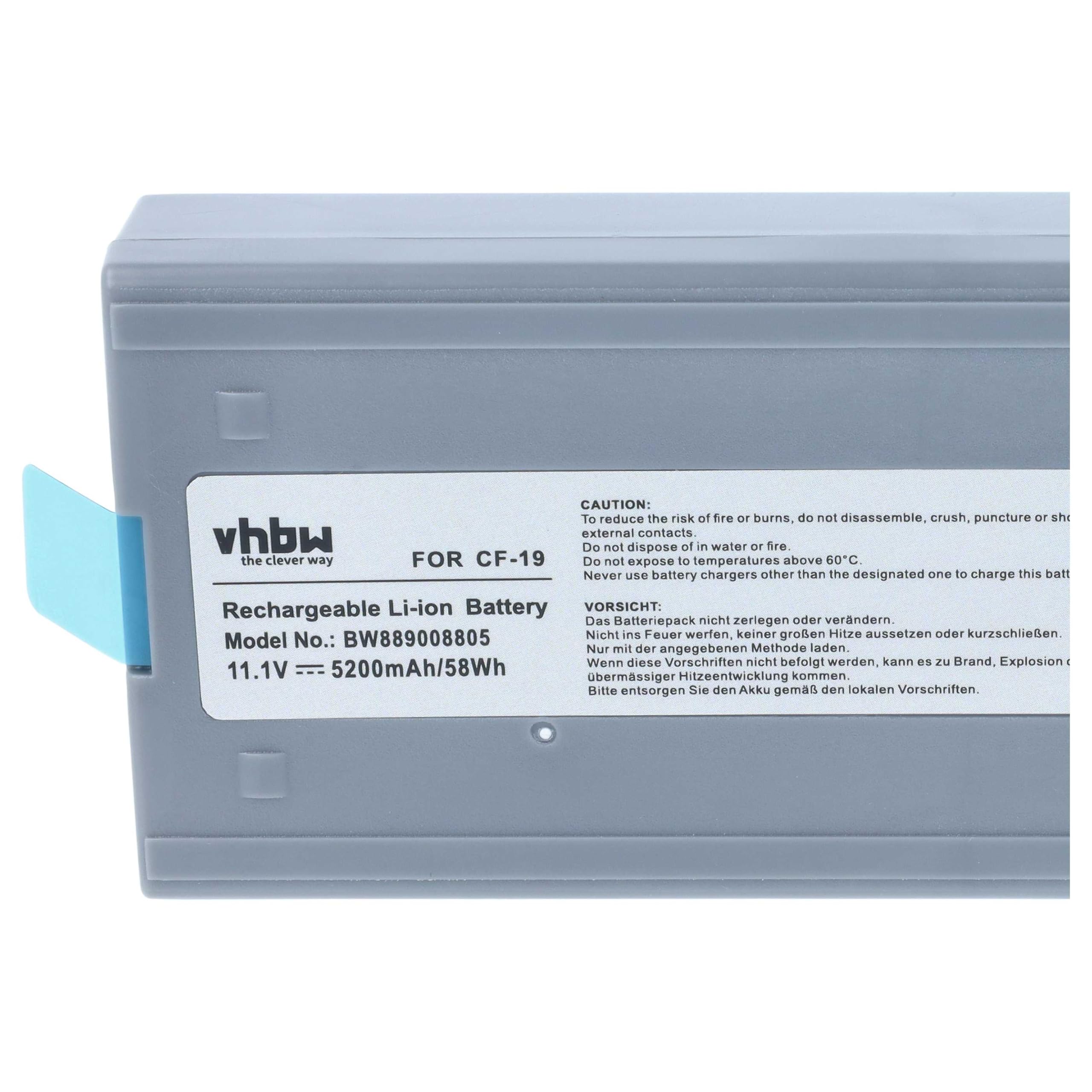 vhbw Batería Compatible con Panasonic CF-19FHGAXT2, CF-19EHG68TE