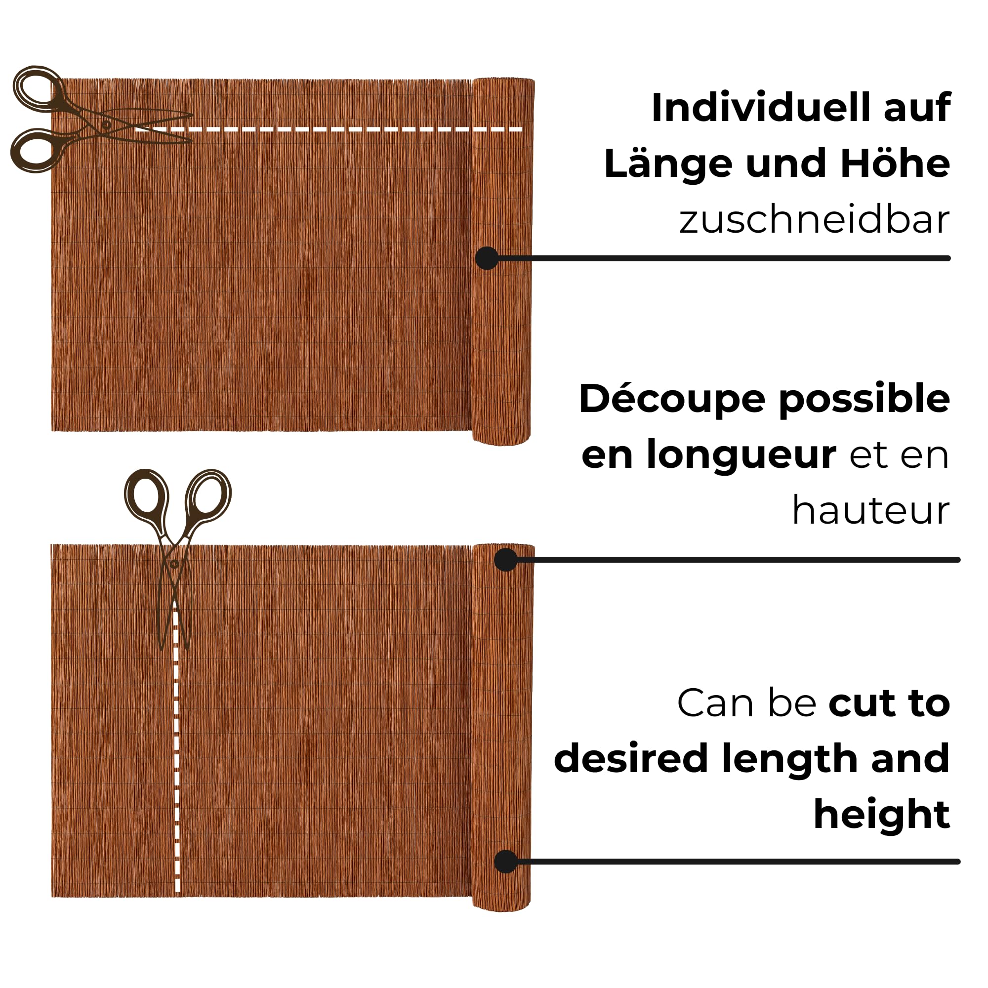 Canisse Osier Déco Naturelle 40 x 300 cm Brise Vue Jardin Balcon Cloture Exterieur Pare Soleil