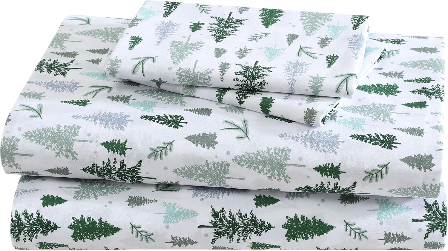 Beatrice Home Fashions Printed Microfiber Sheet Set, Soft Comfortable Easy Care, Includes 1 Fitted Sheet with 14" Deep Pockets, 1 Flat Sheet, Pillowcase, Queen, Greenwood Greenwood Queen