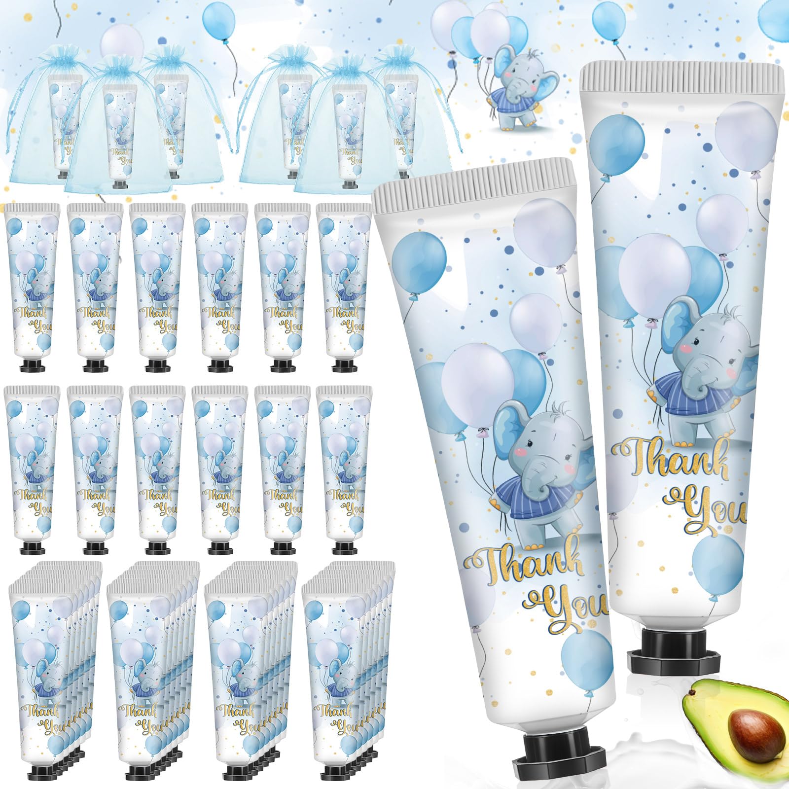 Swiffen 48 Sets Blue Elephant Hand Cream Gifts Bulk Baby Shower Hand Cream Travel Size Lotion Bulk Party Supplies Favors Birthday Wedding for Guest