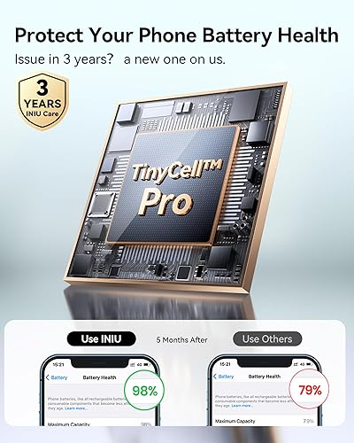 Miniatura 7 de INIU Cargador portátil de tamaño de bolsillo, ultra pequeño 10000mAh 45W PD Power Bank, paquete de batería de carga rápida, Powerbank esencial de