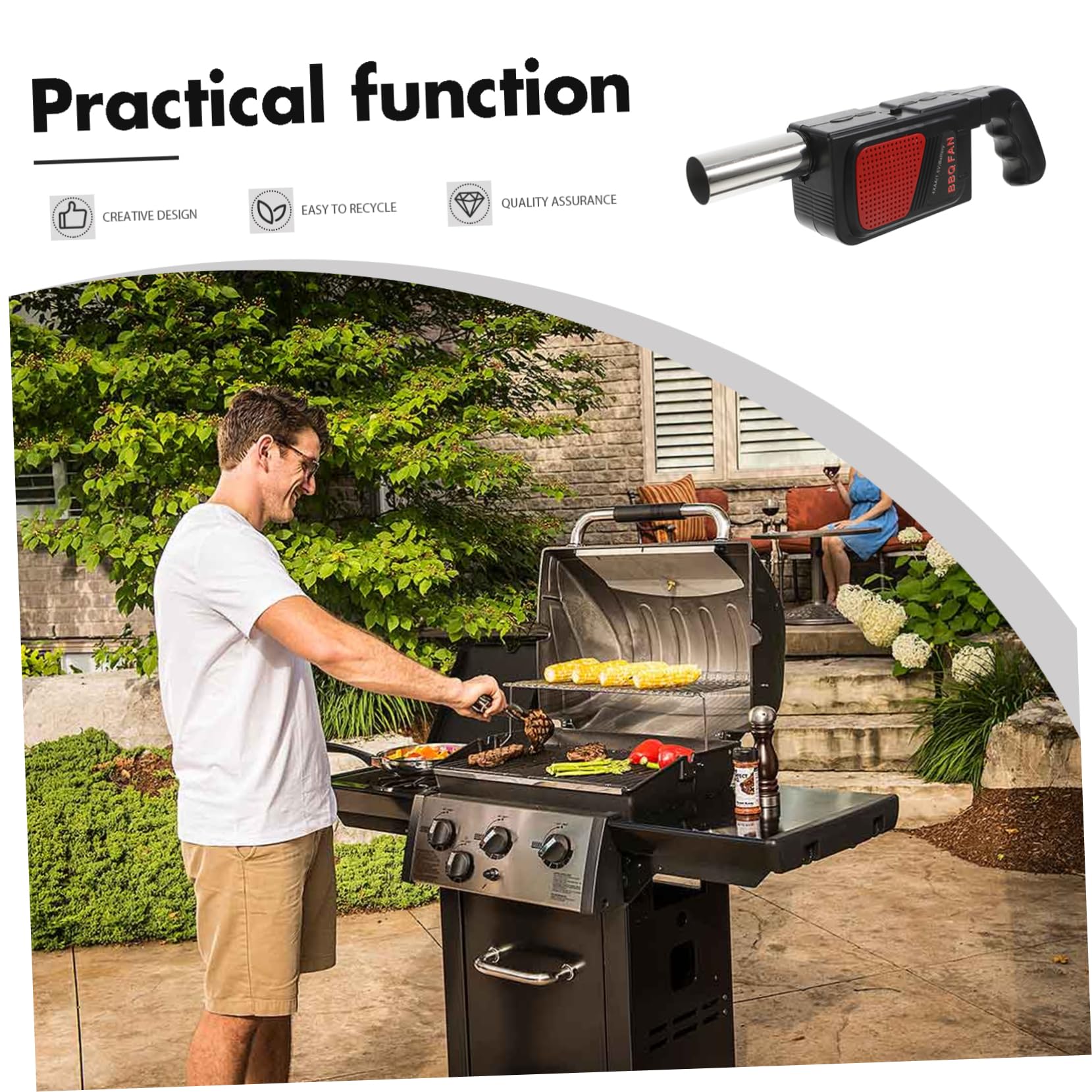 Toddmomy Soffiatore D'aria Portatile Per Barbecue 2 Pezzi, Accendifuoco Elettrico a Batterie Aa, Ventilatore Per Stufa e, Per Picnic e Campeggio