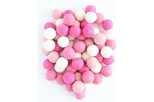 Mini Wool Felt Pink Pom Poms Ball Set