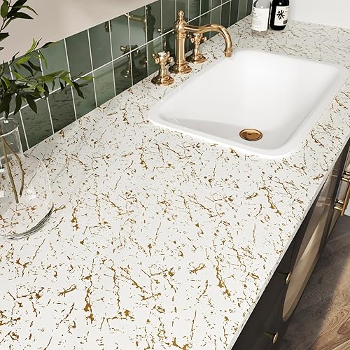Miniatura 2 de Papel de cotact para encimeras de despegar y pegar, papel de contacto de mármol mate para salpicaduras, papel tapiz impermeable para baño, papel