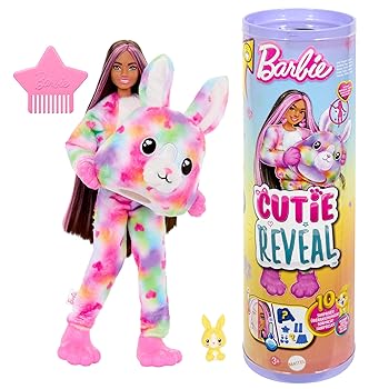 Barbie Cutie Reveal Doll & Accessories with Tie-Dyed Bunny Plush Costume