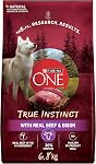 Purina ONE Vrai instinct haute protéine aliments pour chiens secs, boeuf & Bison - 12.4 kg Sachet (1 Boîte)