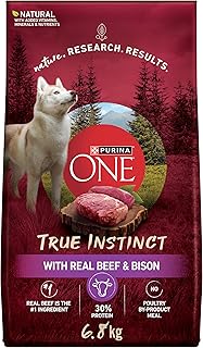 Purina ONE True Instinct High Protein Dry Dog Food, Beef & Bison - 6.8 kg Bag