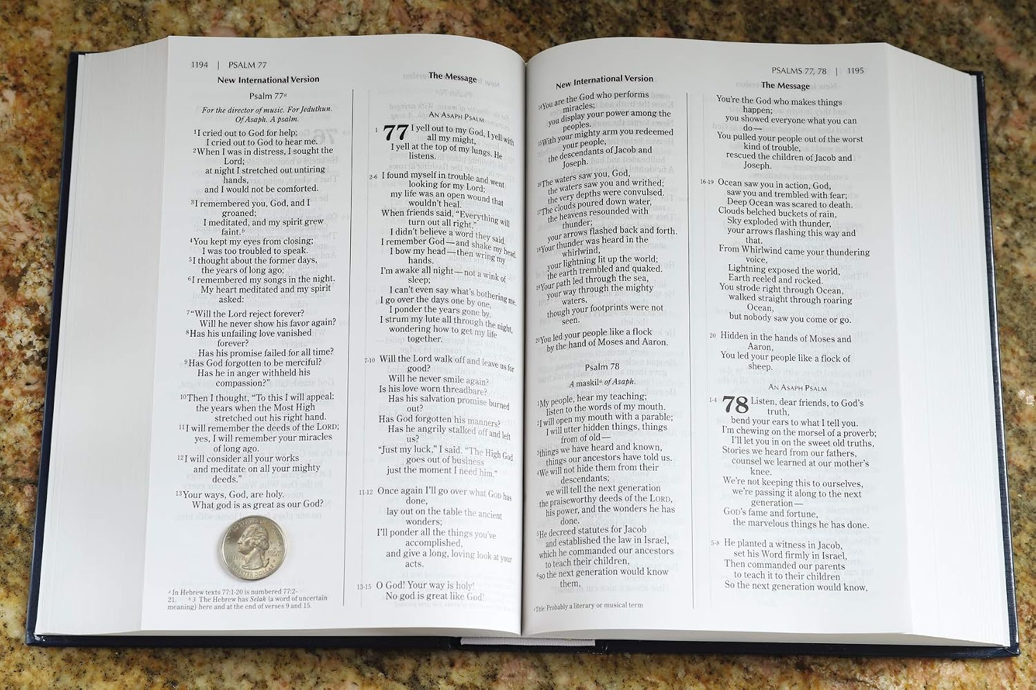 NIV, The Message, Parallel Bible, Large Print, Hardcover: Two Bible Versions Together for Study and Comparison