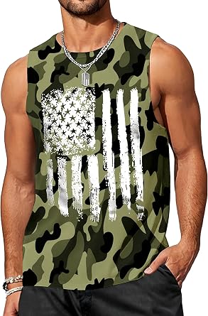 4th of July Tank Top Men 250 Anniversary Patriotic Sleeveless Shirts Stars and Stripes Independence Day Muscle Tanks