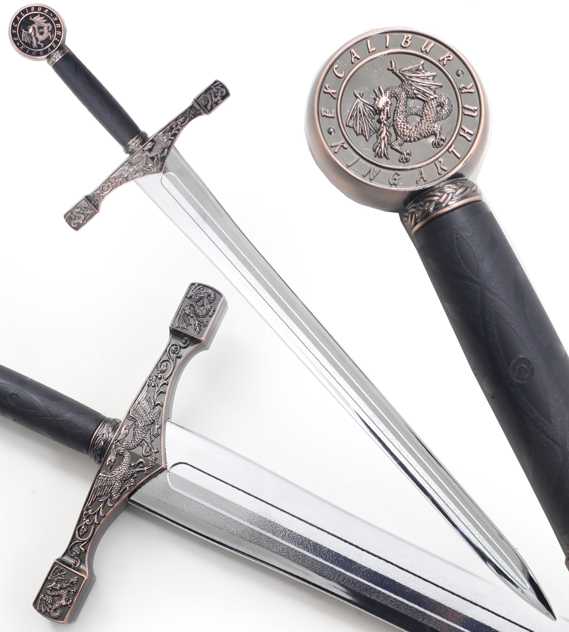 Épée Plastique Médiévale Excalibur en Polypropylène Argent Combat Entraînement