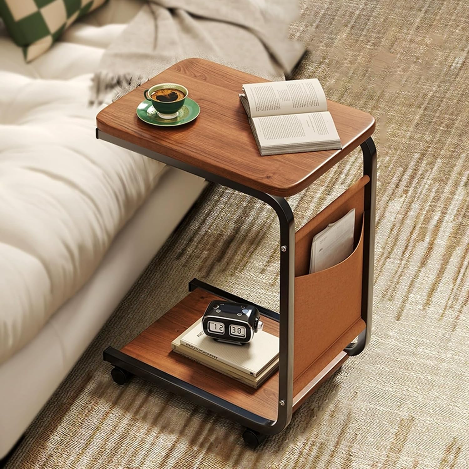 Mobile Bed Table for Laptop, Table Over Bed for Home, Over The Couch Table, Hospital Desk for Bed with Wheels, Bedroom Bed Side Table, Works As Bar Table, Dining Table, Stable and Portable.