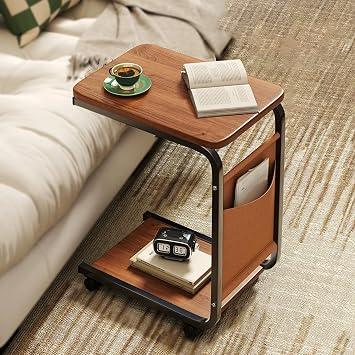 Mobile Bed Table for Laptop, Table Over Bed for Home, Over The Couch Table, Hospital Desk for Bed with Wheels, Bedroom Bed Side Table, Works As Bar Table, Dining Table, Stable and Portable.