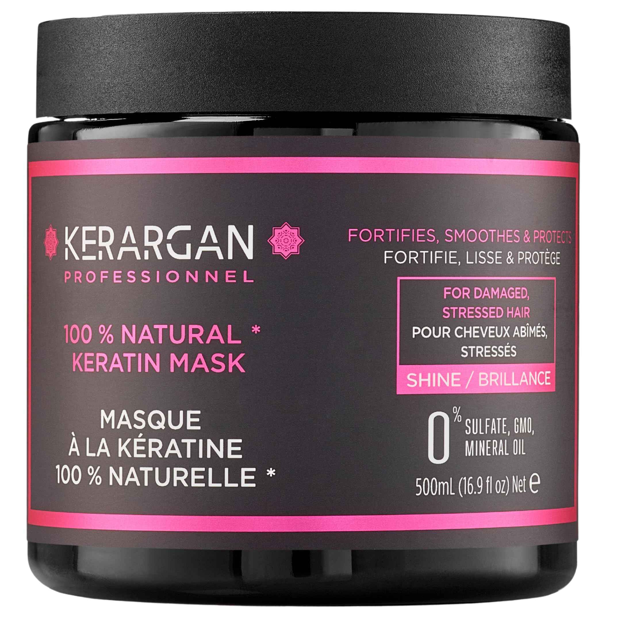 KERARGAN - Ultra Repairing Hair Mask with Keratin for Damaged and Stressed Hair - Strengthens, smooths, and protects - Sulfate-Free, GMO-Free, Mineral Oil-Free - 16.9 fl oz